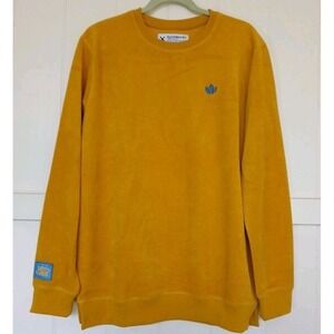 Dutch Bros Coffee Sweatshirt Embroidered Logo Terry Crewneck Men's Medium Yellow